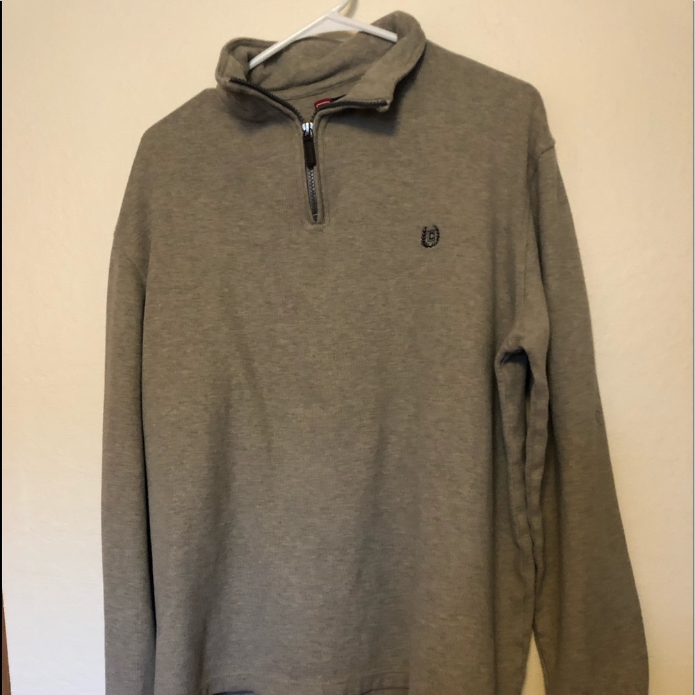 Chaps Quarter Zip Jacket Pullover Mens Gray Sz Lg